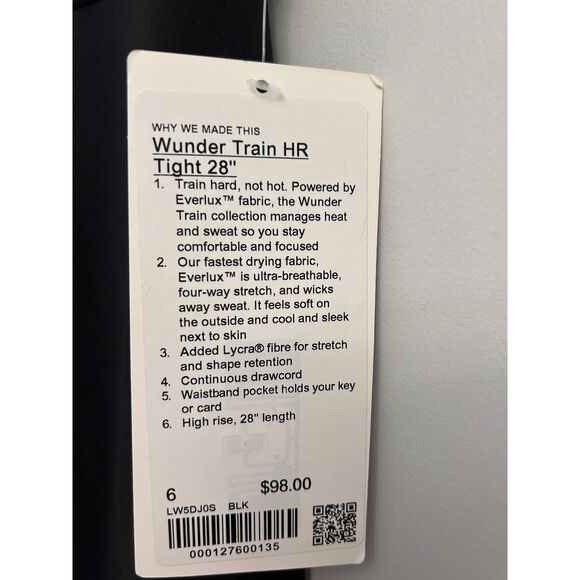 Lululemon Wunder Train Tights/leggings Black Size 6 28" NWT Authentic - Picture 7 of 8